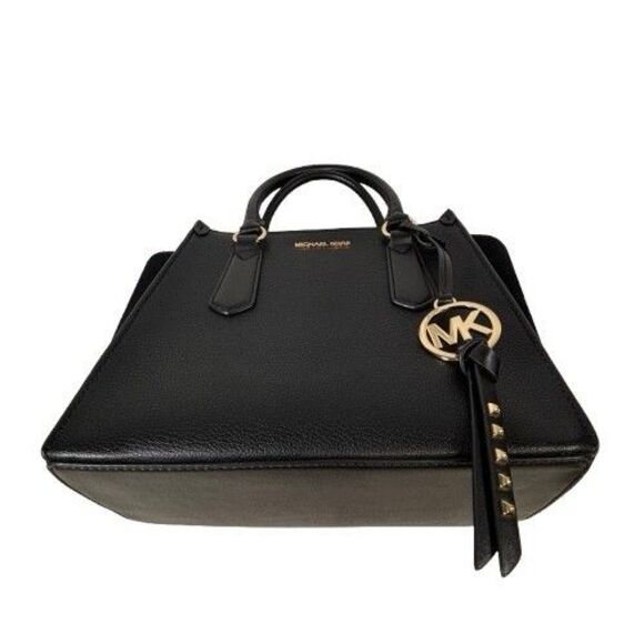 Michael Kors Kris Medium Pebbled Suede Leather Satchel Handbag Crossbody $358 - Picture 9 of 16